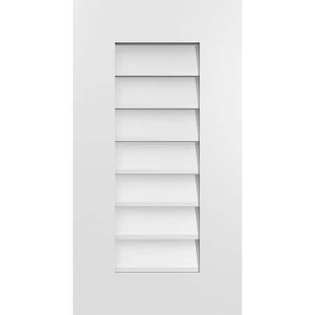 Ekena Millwork Vertical Surface Mount PVC Gable Vent: Non-Functional, w/ 3-1/2"W x 1"P Standard Frame, 14"W x 26"H GVPVE14X2601SN